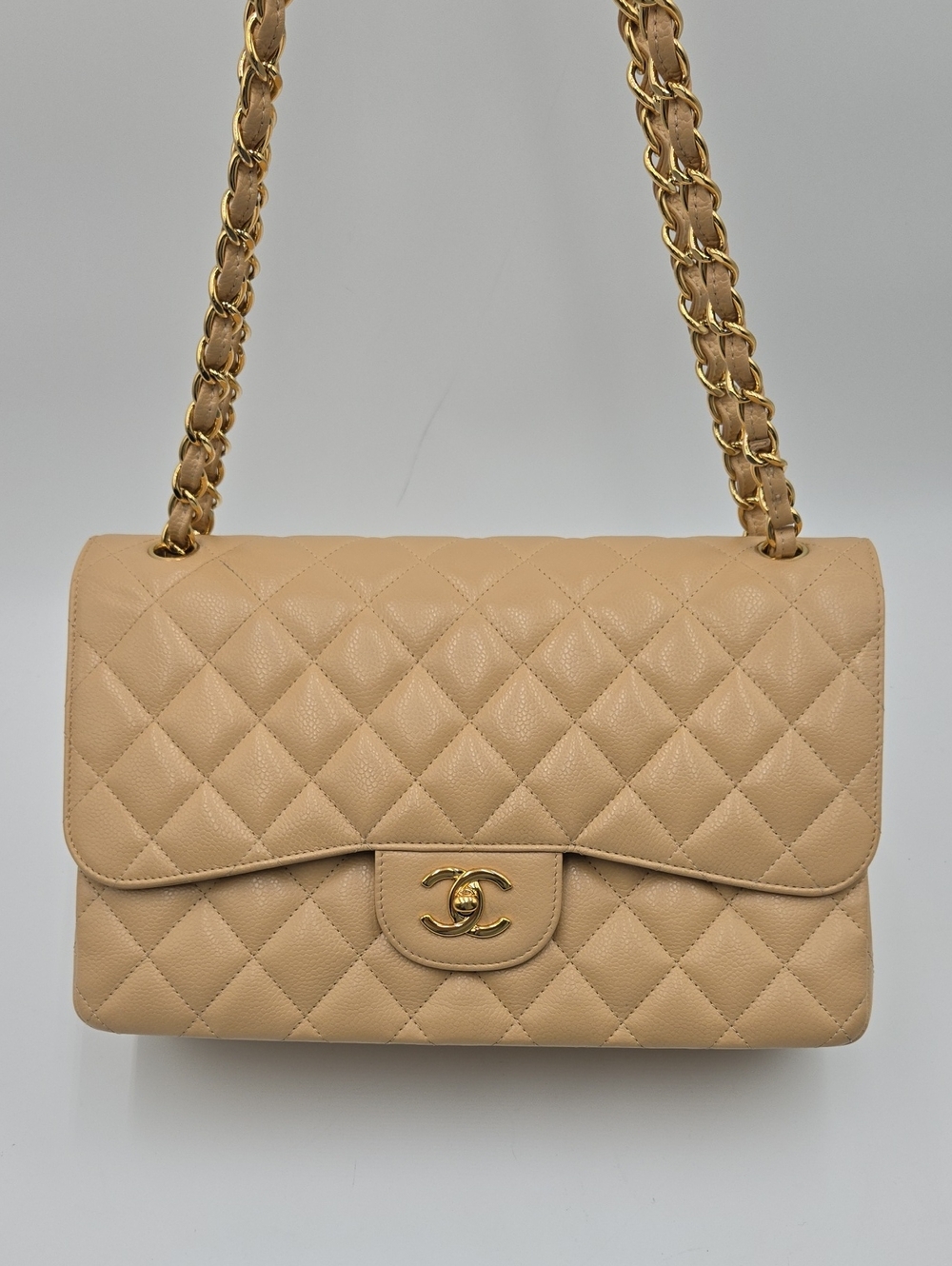 Chanel Jumbo Double Flap Caviar Beige SERIES